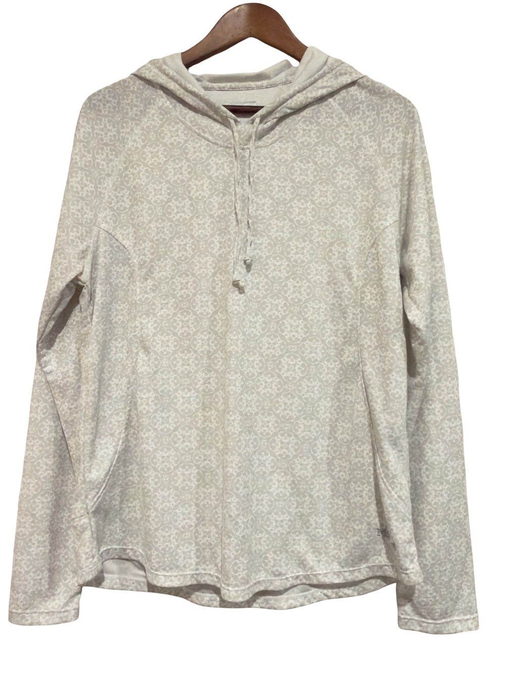Marmot Cream Patterned Hooded Pullover